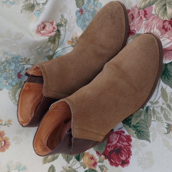 Madewell Low Chelsea Brown Leather and Tan Suede Ankle Boots Women's size 8.5 - Picture 4 of 17